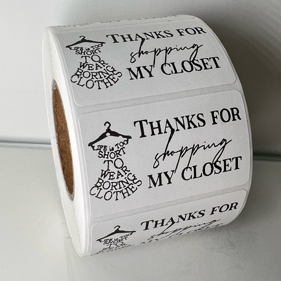 100 Thank You for shopping my closet 2in roll | Packaging Supplies | NWT - Picture 5 of 14